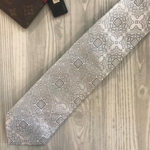 Vintage Ermenegildo Zegna Gray Silver Men's Tie